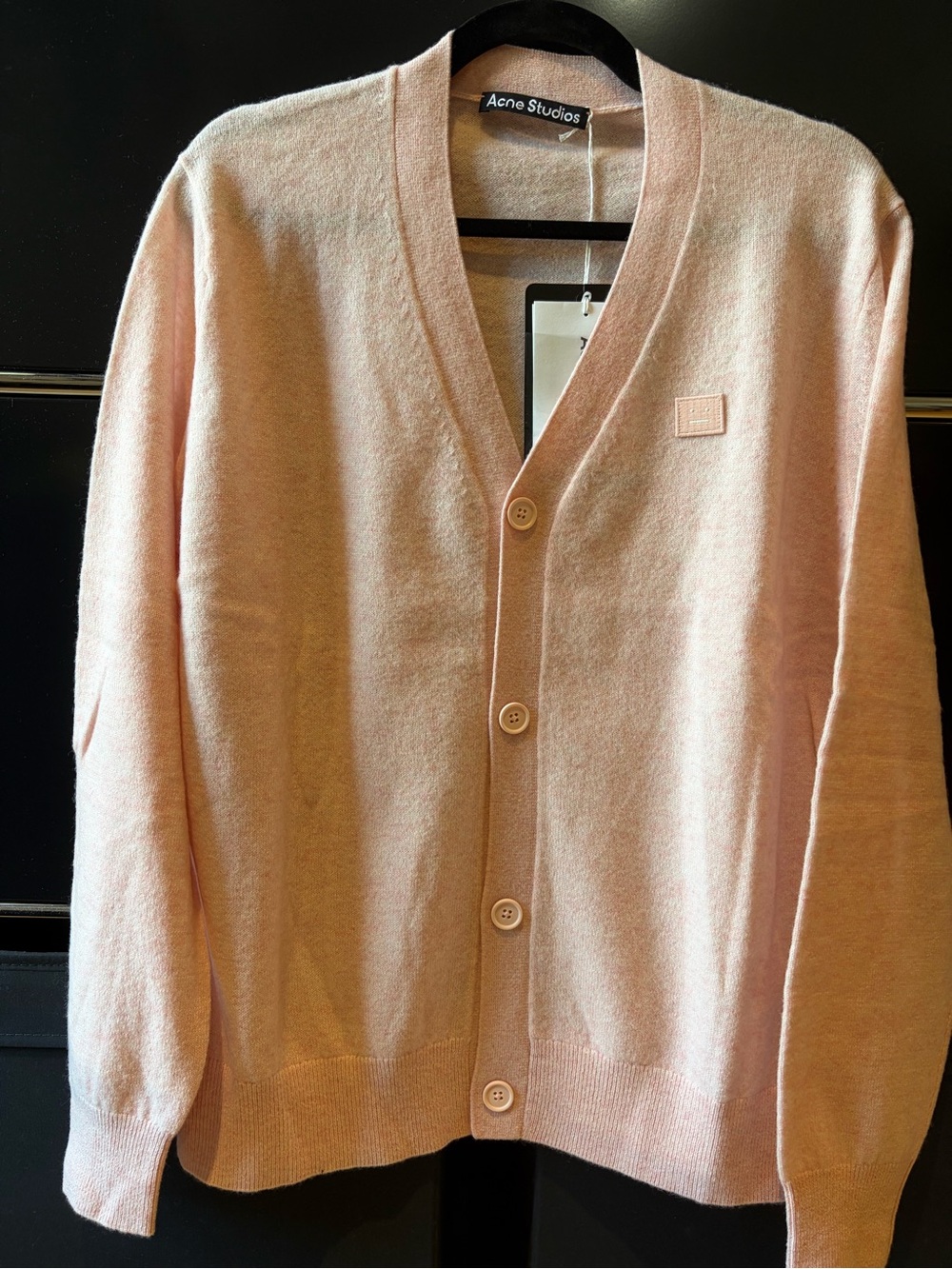 Acne Studio Pink Button-Front V-Neck Cardigan
